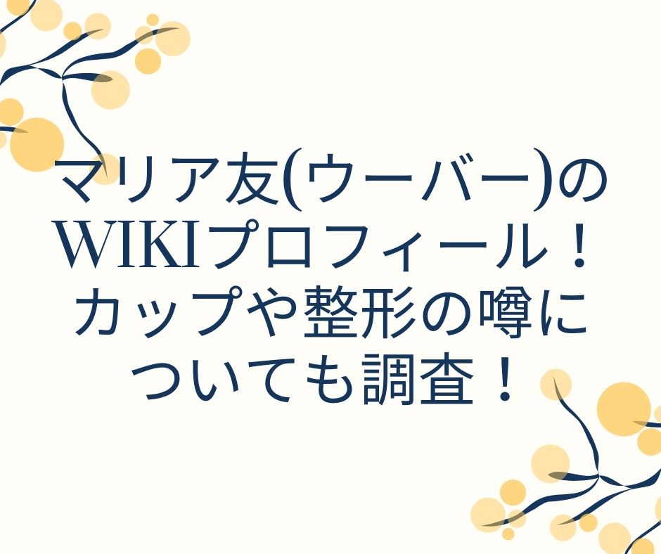 マリア友　ウーバー　wiki　カップ　整形